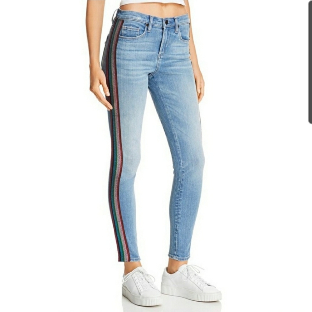 Blank NYC Bond Ankle Skinny Jeans Rainbow Stripe